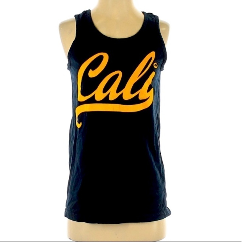 cali activewear apparels navy gold graphic tank Small top